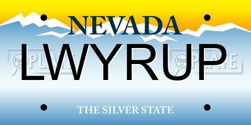 LWYRUP Nevada License Plate