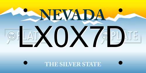 LX0X7D Nevada License Plate
