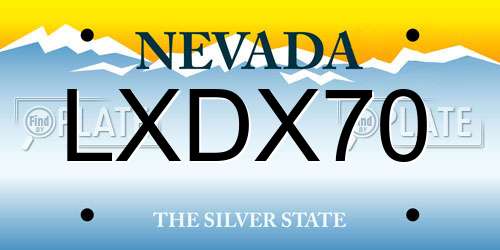 LXDX70 Nevada License Plate