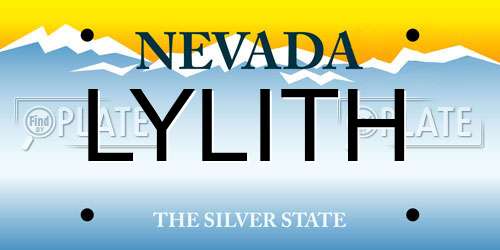 LYLITH Nevada License Plate