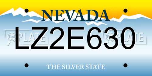 LZ2E630 Nevada License Plate