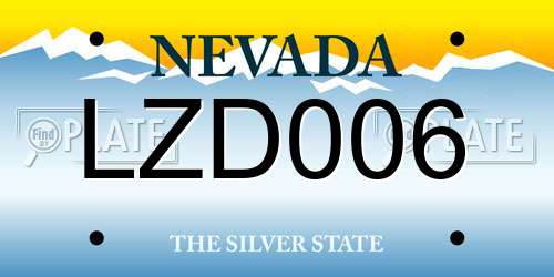 LZD006 Nevada License Plate