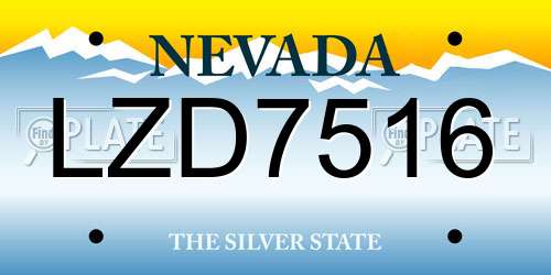 LZD7516 Nevada License Plate