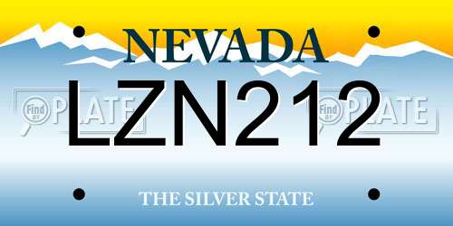 LZN212 Nevada License Plate