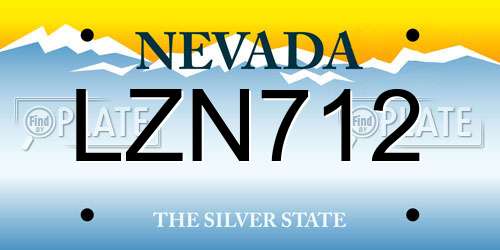 LZN712 Nevada License Plate