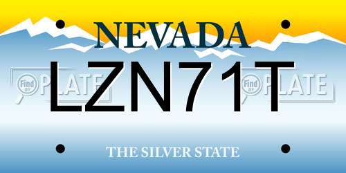 LZN71T Nevada License Plate