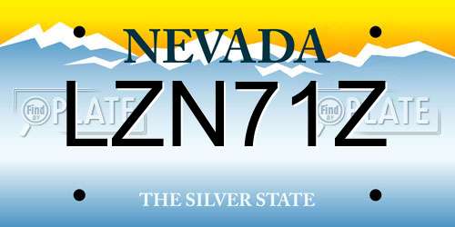 LZN71Z Nevada License Plate