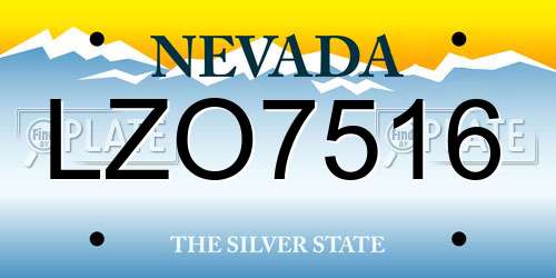 LZO7516 Nevada License Plate