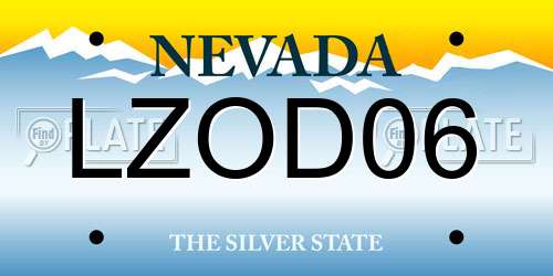 LZOD06 Nevada License Plate