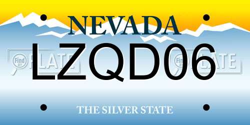 LZQD06 Nevada License Plate