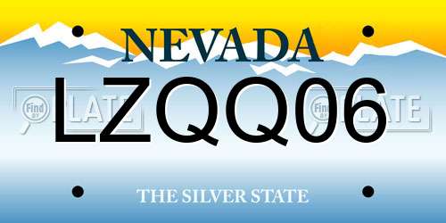 LZQQ06 Nevada License Plate