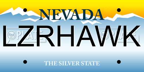 LZRHAWK Nevada License Plate