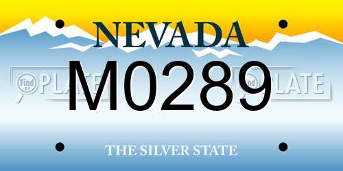 M0289 Nevada License Plate