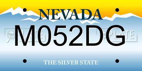 M052DG Nevada License Plate