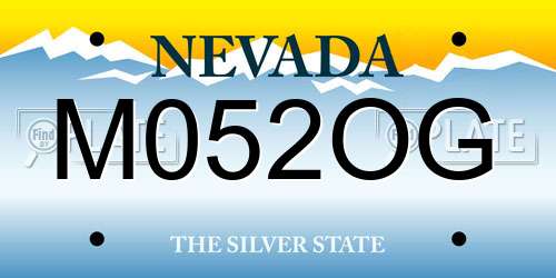 M052OG Nevada License Plate