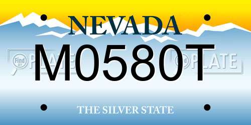 M0580T Nevada License Plate