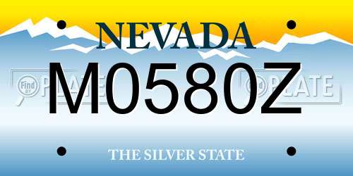 M0580Z Nevada License Plate