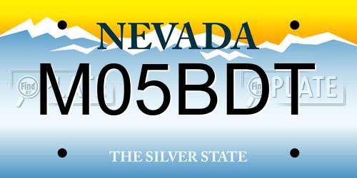M05BDT Nevada License Plate