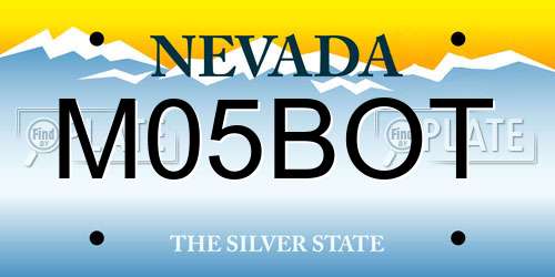 M05BOT Nevada License Plate
