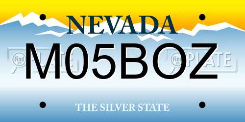 M05BOZ Nevada License Plate