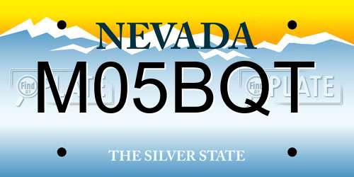 M05BQT Nevada License Plate