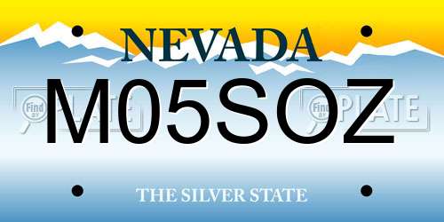 M05SOZ Nevada License Plate