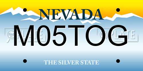 M05TOG Nevada License Plate