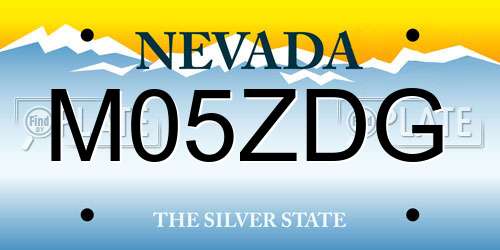 M05ZDG Nevada License Plate