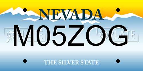 M05ZOG Nevada License Plate