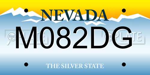 M082DG Nevada License Plate