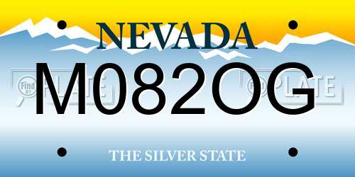 M082OG Nevada License Plate