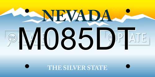 M085DT Nevada License Plate