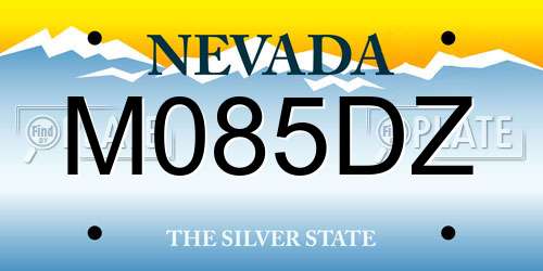 M085DZ Nevada License Plate