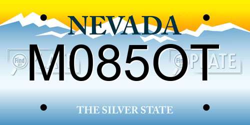 M085OT Nevada License Plate