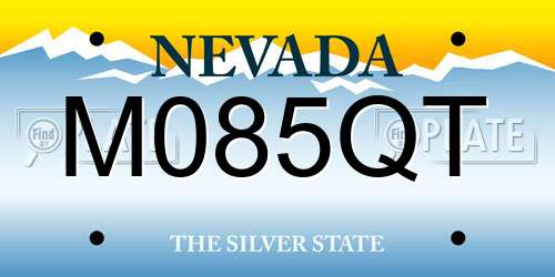 M085QT Nevada License Plate