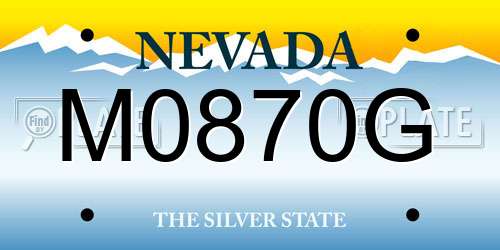 M0870G Nevada License Plate