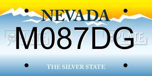 M087DG Nevada License Plate