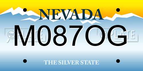 M087OG Nevada License Plate