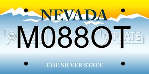 M088OT Nevada License Plate