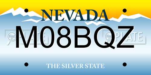 M08BQZ Nevada License Plate