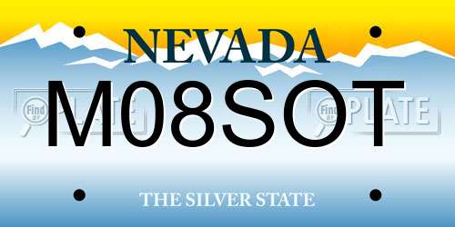 M08SOT Nevada License Plate