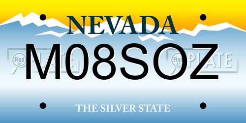 M08SOZ Nevada License Plate
