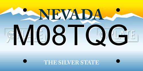 M08TQG Nevada License Plate