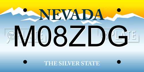 M08ZDG Nevada License Plate