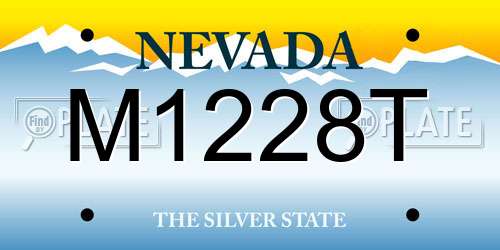 M1228T Nevada License Plate