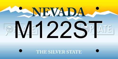 M122ST Nevada License Plate