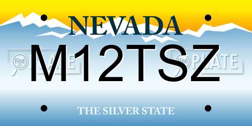 M12TSZ Nevada License Plate