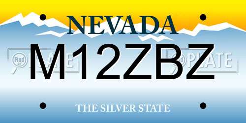 M12ZBZ Nevada License Plate