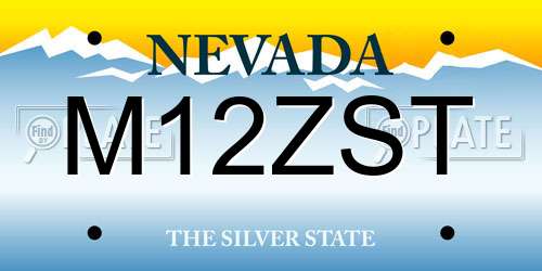 M12ZST Nevada License Plate