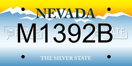 M1392B Nevada License Plate